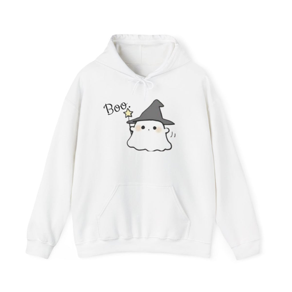 Boo Magic Witch Ghost Hoodie | White , Warm .